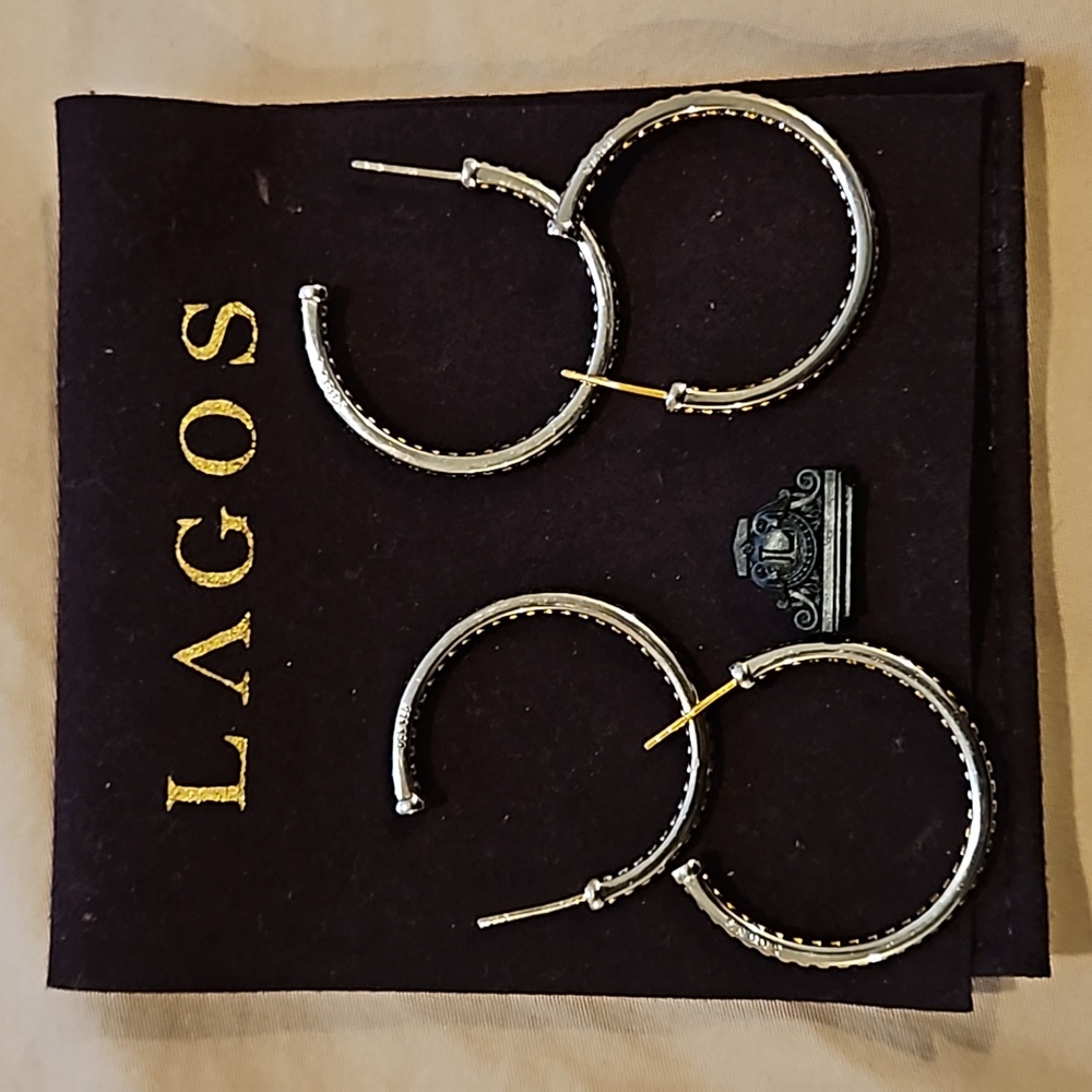 LAGOS Caviar Hoops SILVER ONLY